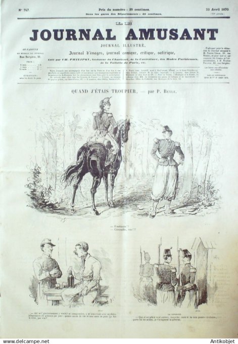 Le Journal Amusant 1870 #  747 Nos pioupious par Beyle