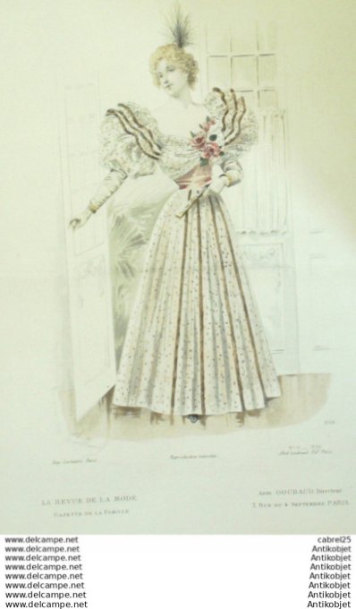 Gravure Mode La Gazette 1896 # 15 (Old Fashion plate)