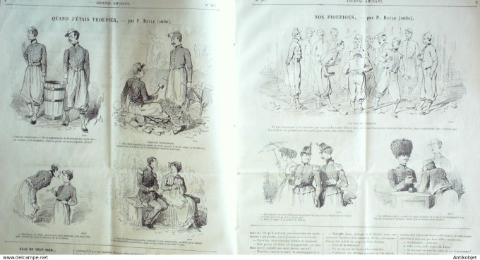 Le Journal Amusant 1870 #  747 Nos pioupious par Beyle
