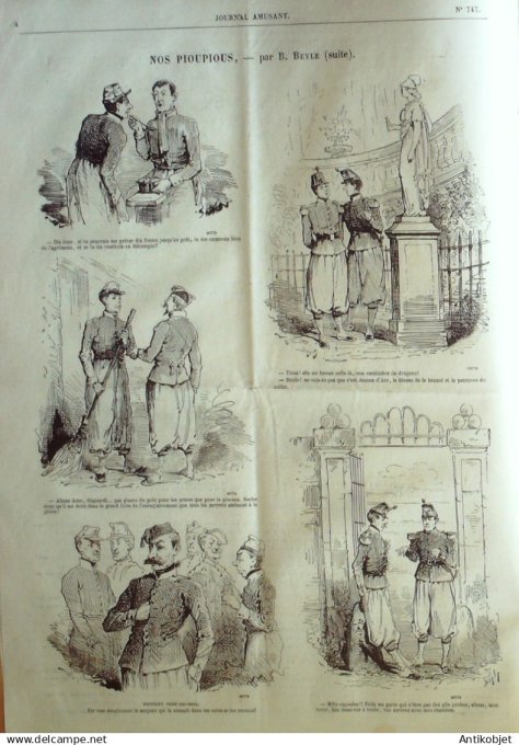 Le Journal Amusant 1870 #  747 Nos pioupious par Beyle