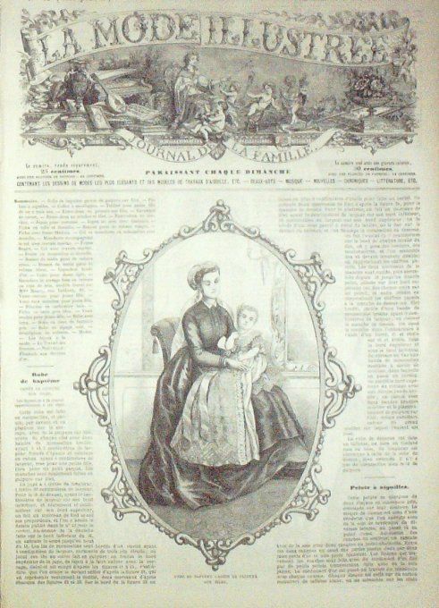 Journal Mode illustrée 1869 # 49 Robe de baptême