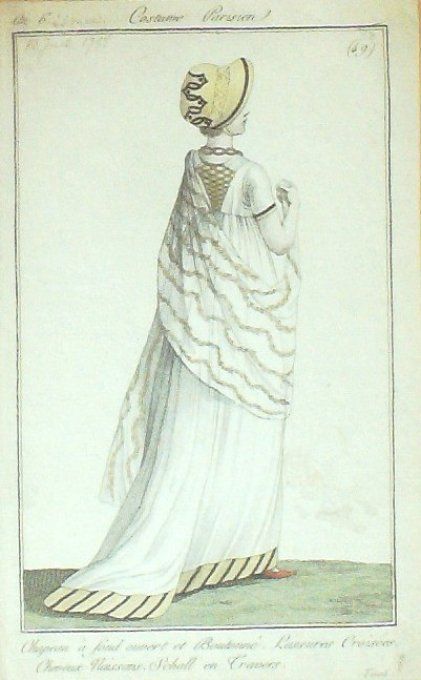 Costume Parisien 1797 an 6 # 49 (eau forte) Schall en travers Lassures croisées