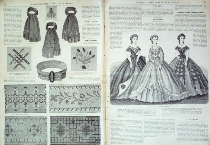 Journal Mode illustrée 1864 # 49 Mantelet-écharpes
