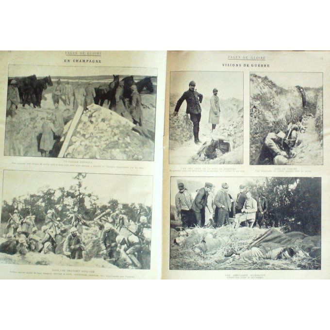 Pages de gloire 1915 n°49 METZERAL BALKANS TAHURE ALEXANDRIE