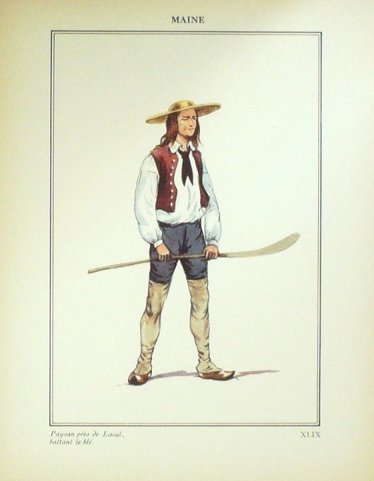 Pays de la Loire Maine Laval Paysan Batteur De Ble 1920