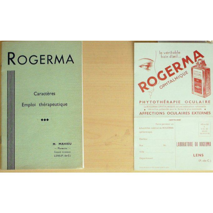 Catalogue ROGERMA produits OPHTALMIQUE  LENS 1937
