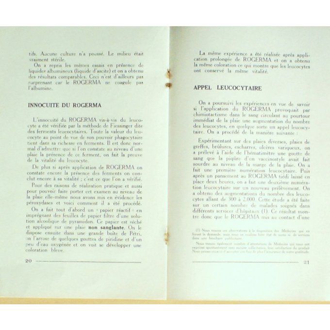 Catalogue ROGERMA produits OPHTALMIQUE  LENS 1937