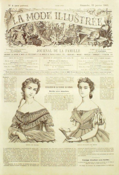 Journal Mode illustrée 1865 #  4 Corsage & Berthe