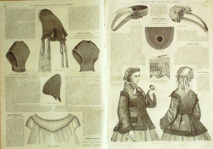 Journal Mode illustrée 1865 #  4 Corsage & Berthe