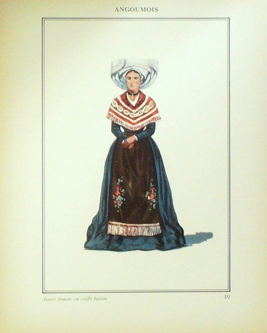 Nouvelle-Aquitaine Angoumois Femme En Coiffe Ballon 1920 4