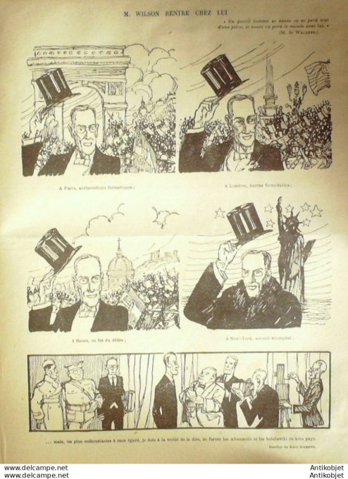 Le Rire 1919-02-22 #   8 Journal humoristique Ed.Originale Socialisme