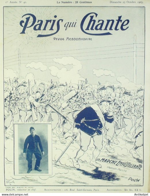 Paris qui chante 1903 n° 40 Darty Galipaux Thérésa Polin Debailleul Wills Wordward