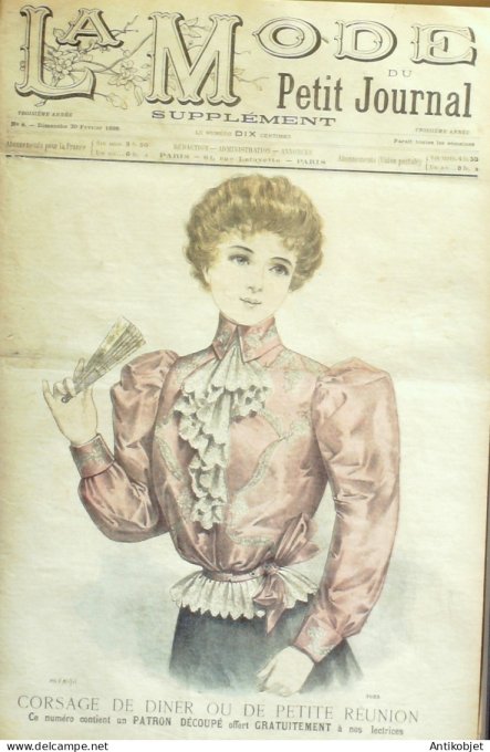 La Mode du Petit journal 1898 n° 08 Toilettes Costumes Passementerie