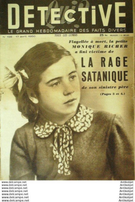 Détective 1950 # 198 Rouvres-la-Chétive Michel Simon Modane Aspremont