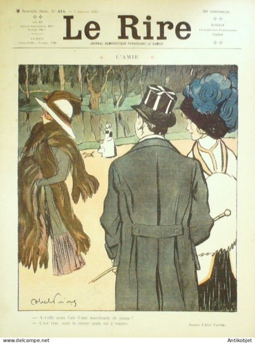 Le Rire 1911-01- 7 # 414 Journal humoristique Ed.Originale Atavisme