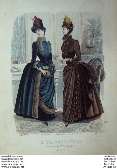 Gravure Mode Salon 1884 #  745 (Old Fashion plate)