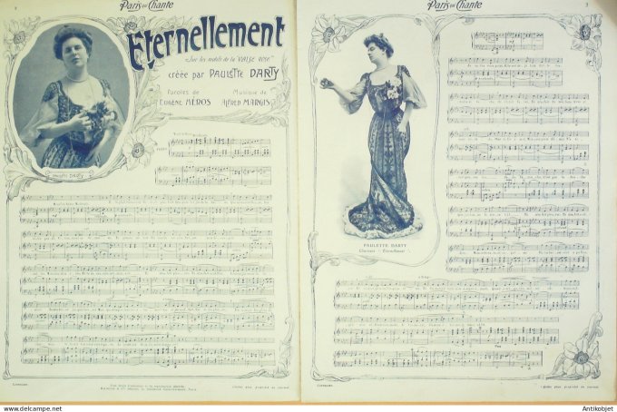 Paris qui chante 1903 n° 40 Darty Galipaux Thérésa Polin Debailleul Wills Wordward
