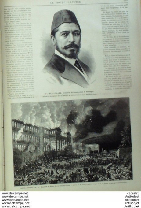 Le Monde illustré 1878 n°1106 Montpellier (34) Angleterre Folkestone Turquie Constantinople Cheregan