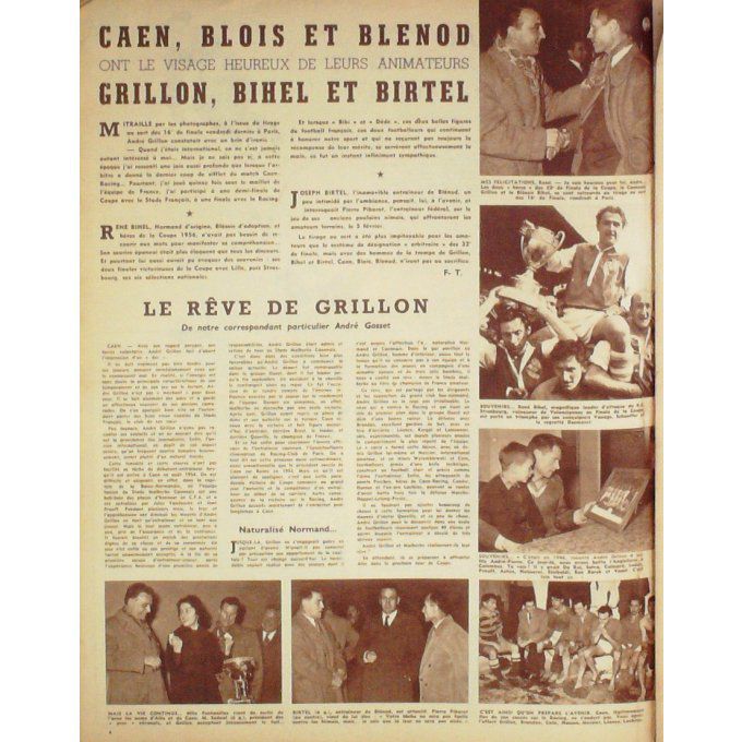 Miroir Sprint 1956 #  501 16 Jan France Ecosse Humez Forlini Dufraisse Jodet Bihel Sn