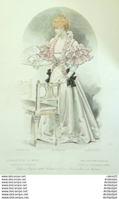 Gravure Mode La Gazette 1895 # 49 (Old Fashion plate)