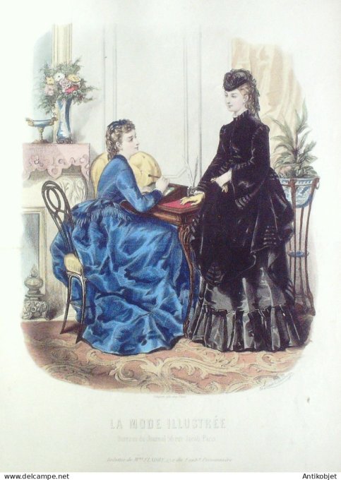 Gravure Mode illustree 1871 # 11 (Old Fashion plate)