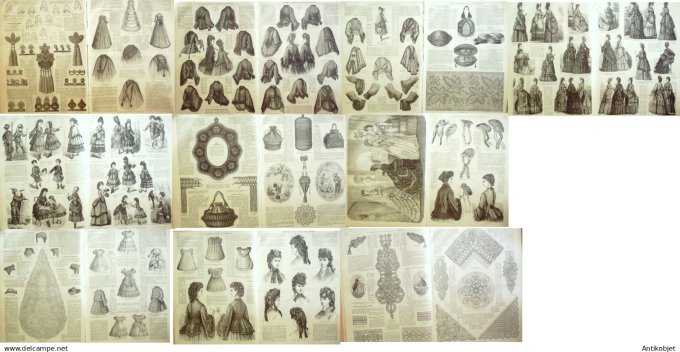 Mode illustree  1871 Lot de 10 journaux