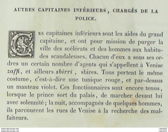 Italie VENISE Capitaine de POLICE dit ZAFFI 1859