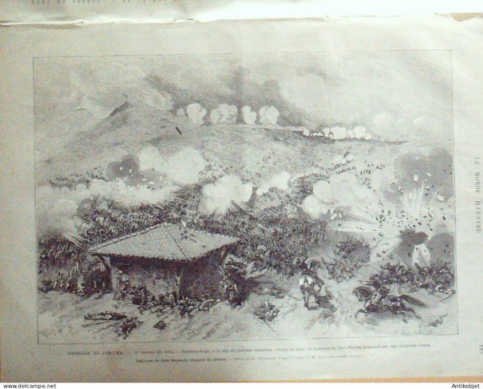 Le Monde illustré 1877 n°1068 Bulgarie Balkans Schipka choléra bord du Corrèze