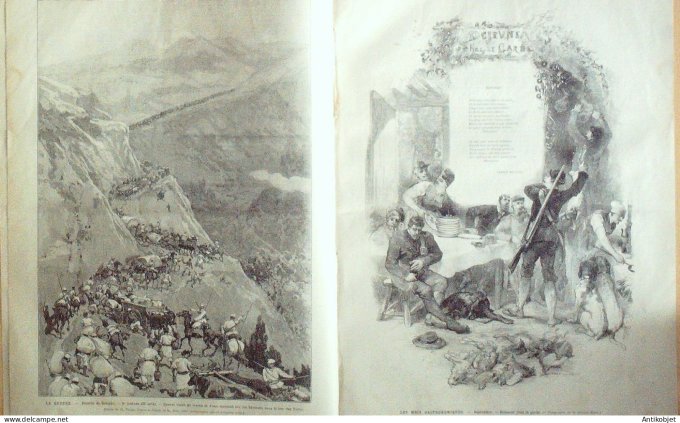 Le Monde illustré 1877 n°1068 Bulgarie Balkans Schipka choléra bord du Corrèze