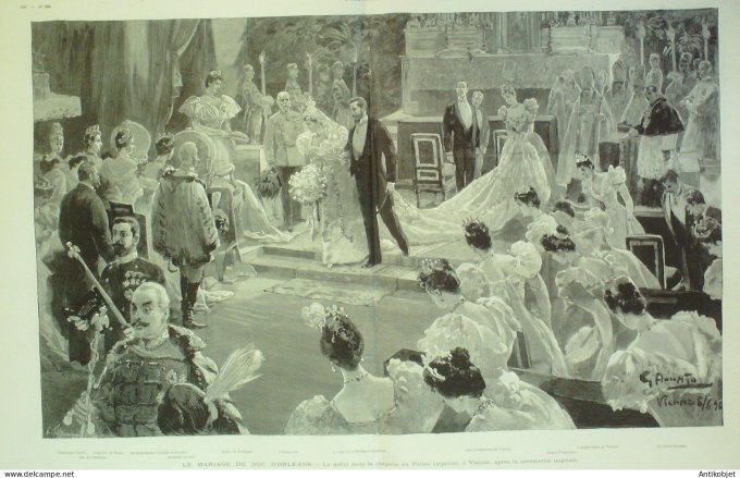 L'illustration 1896 n°2803 Anvers trompes d'éléphants Vienne Mariage Duc D’Orléans Avignon (84)