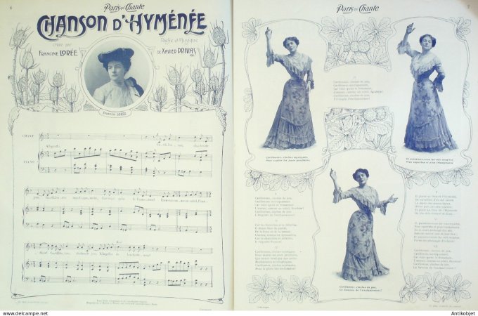 Paris qui chante 1904 n° 76 Baldy Mayol Francine Lorée Laquis Delmet