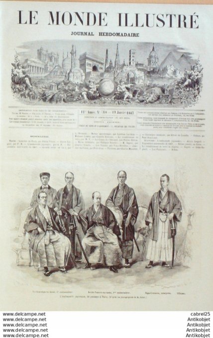 Le Monde illustré 1867 n°510 Japon Ambassadeurs Egypte Caire Algérie Mouzaiaville Dreux (28)