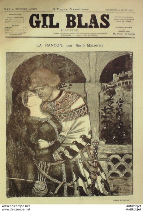 Gil Blas 1892 n°12 Edouard DUBUS Yvette GUILBERT William BUSNACH Georges LORIN XANROF