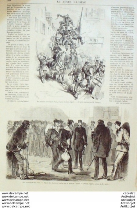 Le Monde illustré 1871 n°729 Gal Lecomte Belleville Château Rouge Montmartre Versailles (78)