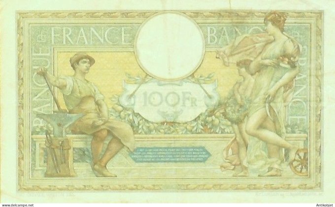 Billet Banque de France 100 francs Luc Olivier Merson Grands Cartouches CJ10=9=1931 TB+