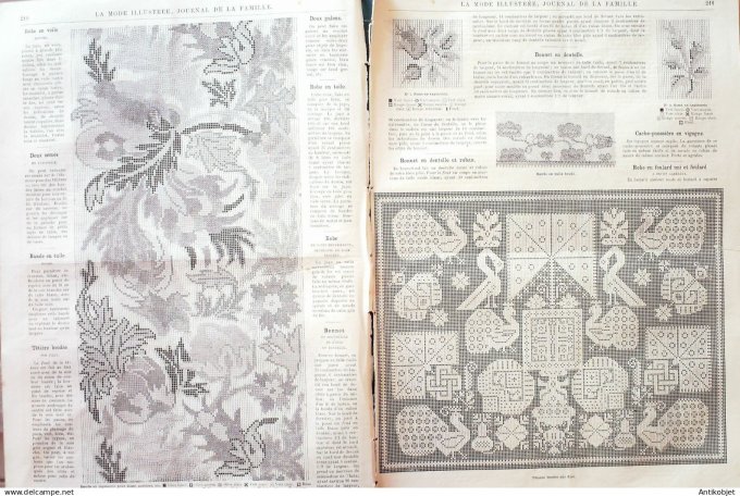 La Mode illustrée journal + gravure associée 1882 # 27