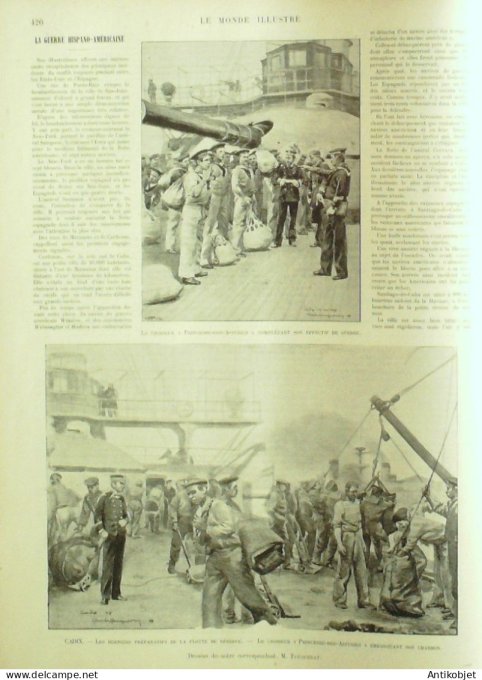 Le Monde illustré 1898 n°2148 Cuba Porto-Rico Santiago Princesse-des-Asturies Cadix