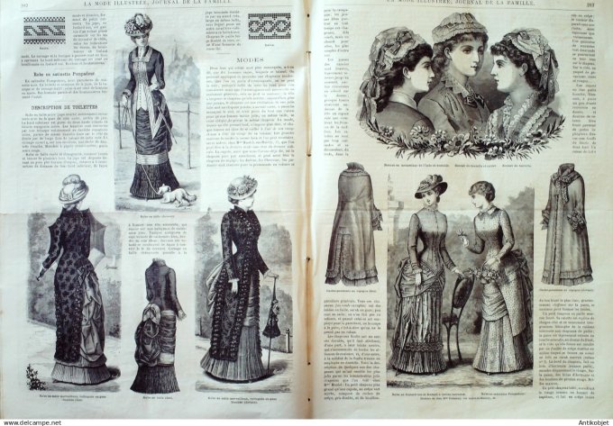 La Mode illustrée journal + gravure associée 1882 # 27