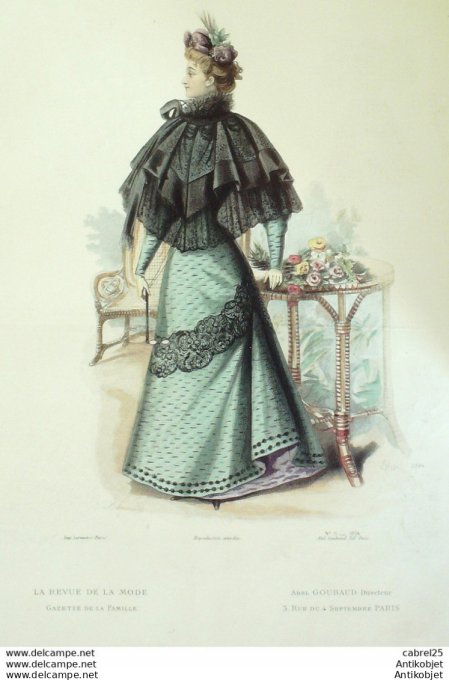 Gravure de mode Revue de la mode Gazette 1894 n°15