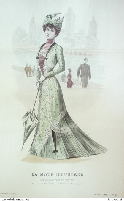 Gravure Mode illustree 1900 # 41 (Old Fashion plate) RARE