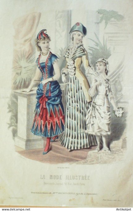 Gravure Mode illustree 1880 #  4 (Old Fashion plate)