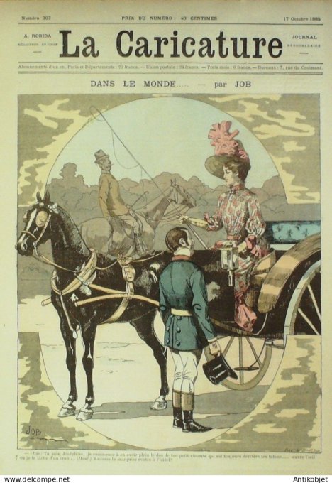 La Caricature 1885 #303 Dans le Monde Job l'Hippodrome Faria Jeux Sorel Trock