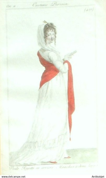 Costume Parisien 1802 an 10 # 420 (eau forte) Voile rejetté