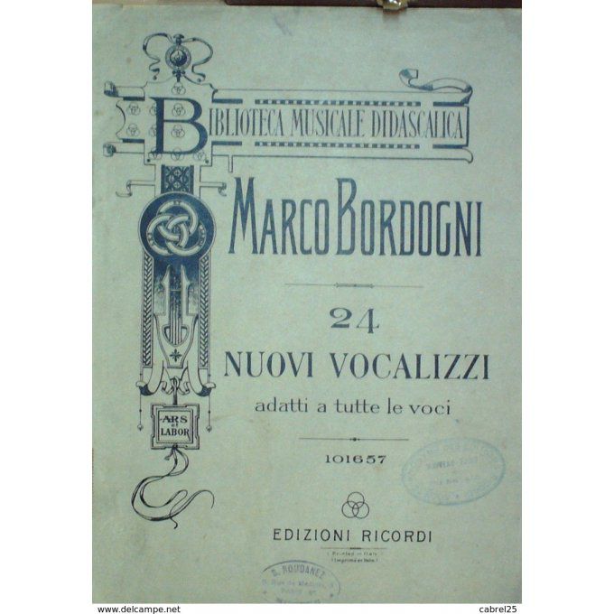 BORDOGNI MARCO-24 titres NUOVI VOCALIZZI-1920