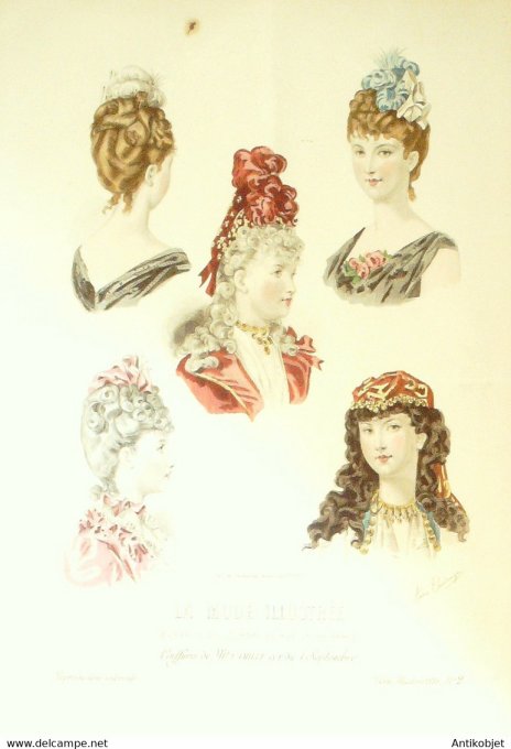 Gravure de mode La Mode illustrée 1886 n°02 (Maison Camille)