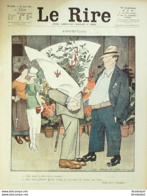 Le Rire 1921-08-20 # 133 Journal humoristique Ed.Originale Casino Machin-Les-Bains