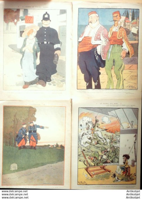 Le Rire 1910 lot 4 revues Pierlin Pavis Sennep Genty Fabiano Villemot Roubille