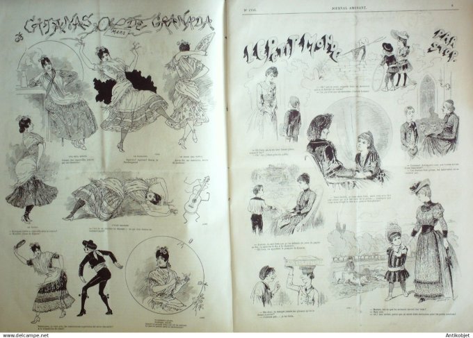 Le Journal Amusant 1889 # 1734 Gitanas de Granada par Mars