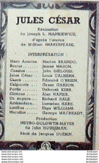 Mon Film 392 54-02-24 Jules Cesar Marlon Brando James Mason
