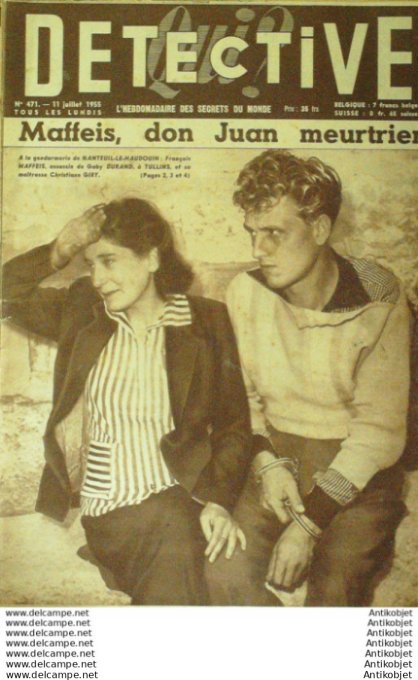 Détective 1955 # 471 Tullins Louvrol Louvrol May/Evre Fenain Pluduno